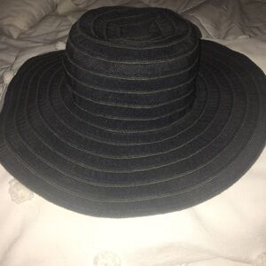 Stylish denim boho Black Floppy Hat